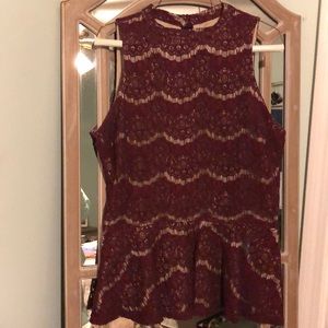 Sleeveless lace blouse